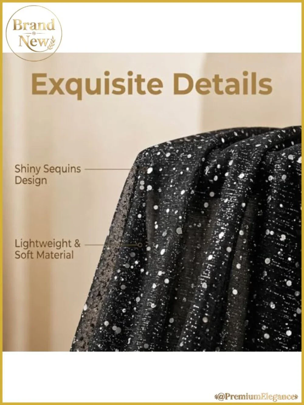 Sequin Sheer Mesh Scarf Sparkly Evening Wrap Head Scarf